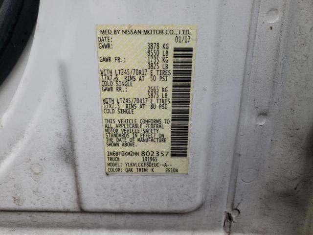 2017 NISSAN NV 1500 S - 1N6BF0KM2HN802357