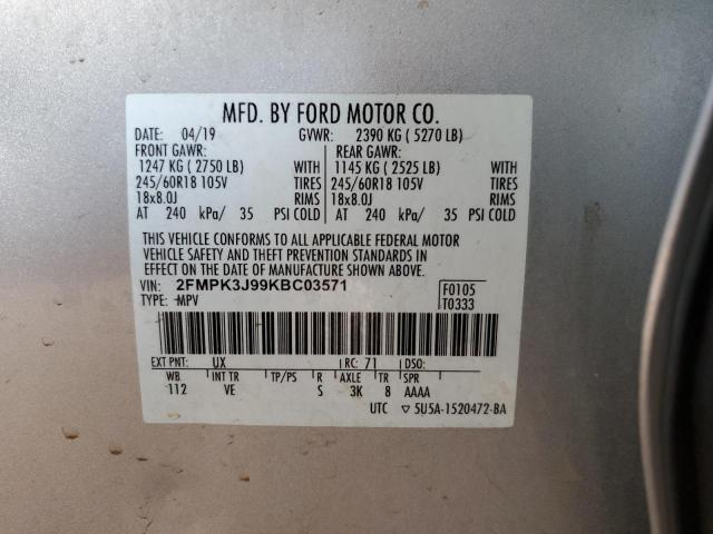 2FMPK3J99KBC03571 2019 FORD EDGE - Image 13