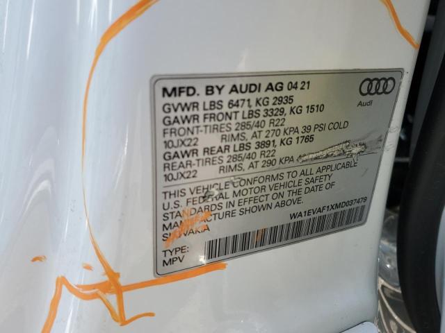 WA1EVAF1XMD037479 2021 Audi Q8 Premium Plus S-Line