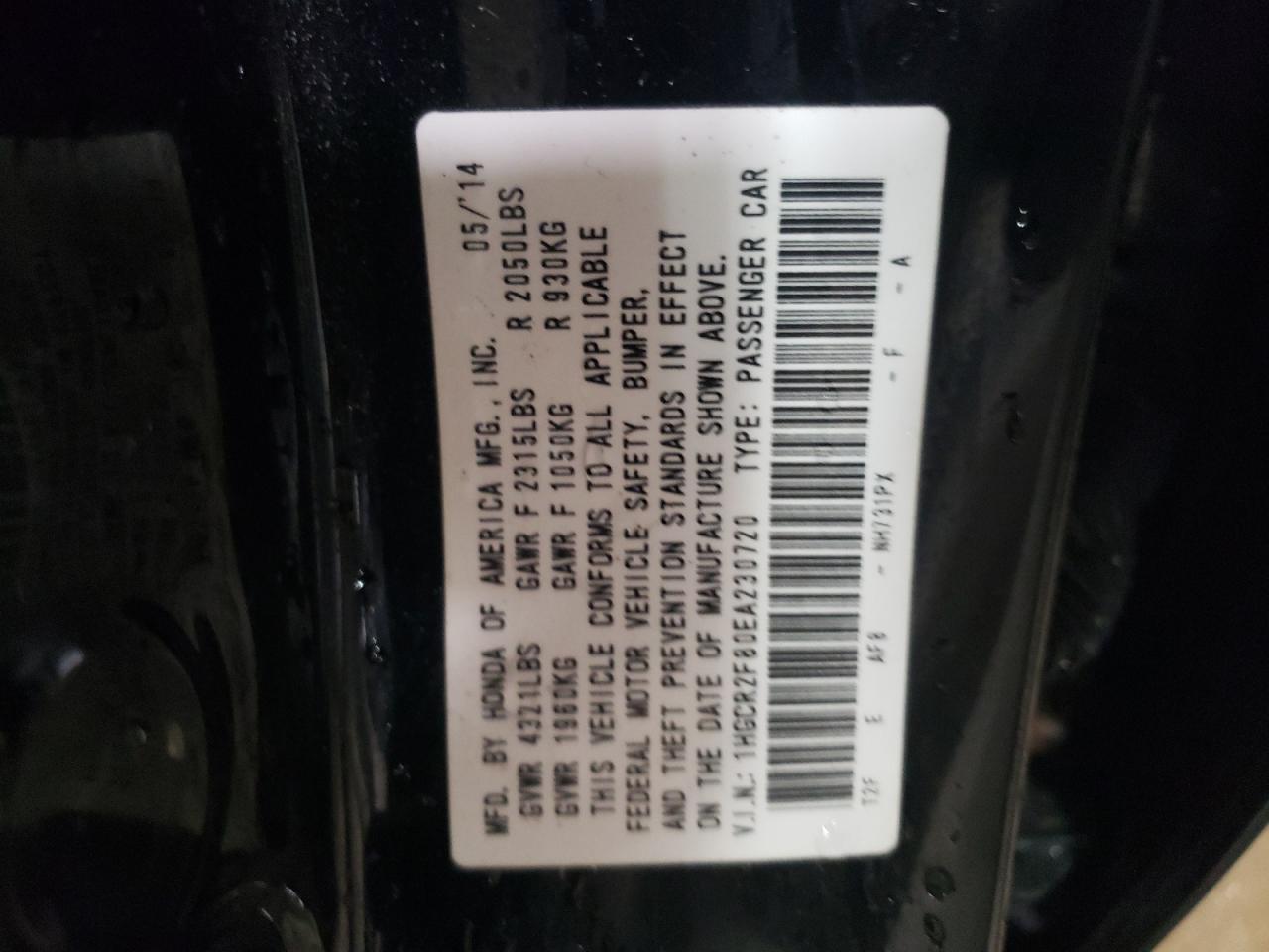 1HGCR2F80EA230720 2014 Honda Accord Exl