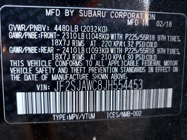 JF2SJAWC8JH554453 | 2018 SUBARU FORESTER 2