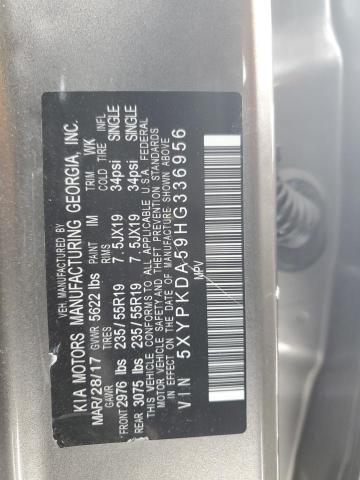 2017 KIA SORENTO 5XYPKDA59HG336956