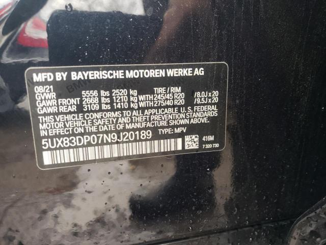 2022 BMW X3 M40I - 5UX83DP07N9J20189