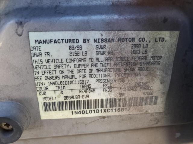 1N4DL01D1XC116817 1999 Nissan Altima Xe