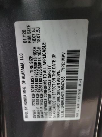 5FNRL6H79LB047438 | 2020 HONDA ODYSSEY EX