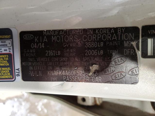 KNAFK4A60F5259062 | 2015 KIA FORTE LX