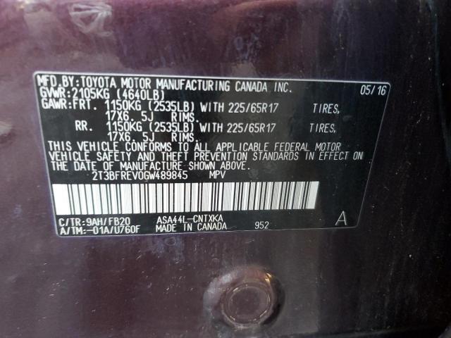 2016 TOYOTA RAV4 LE - 2T3BFREV0GW489845