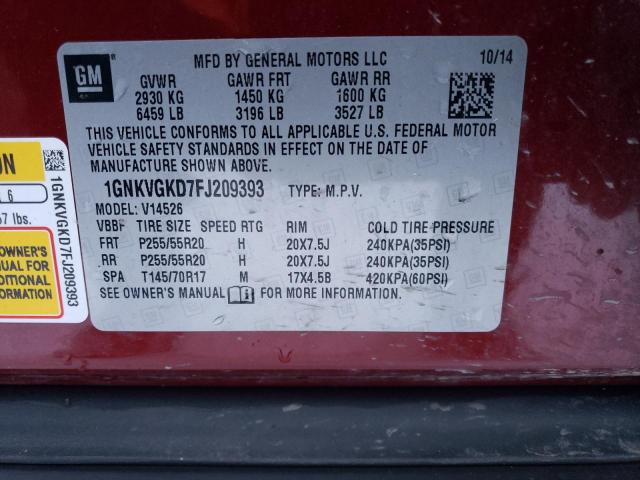 2015 CHEVROLET TRAVERSE L - 1GNKVGKD7FJ209393