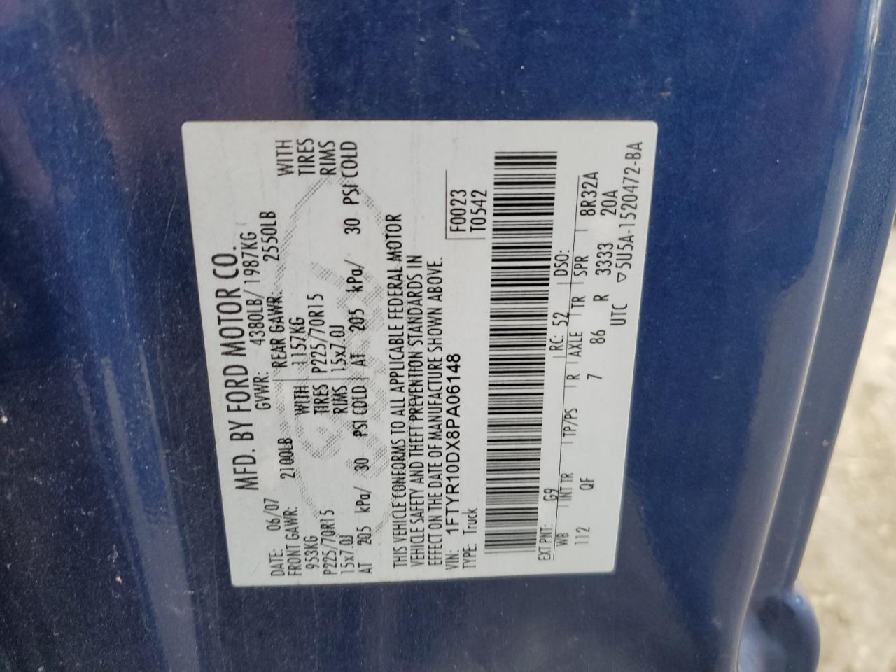 1FTYR10DX8PA06148 2008 Ford Ranger