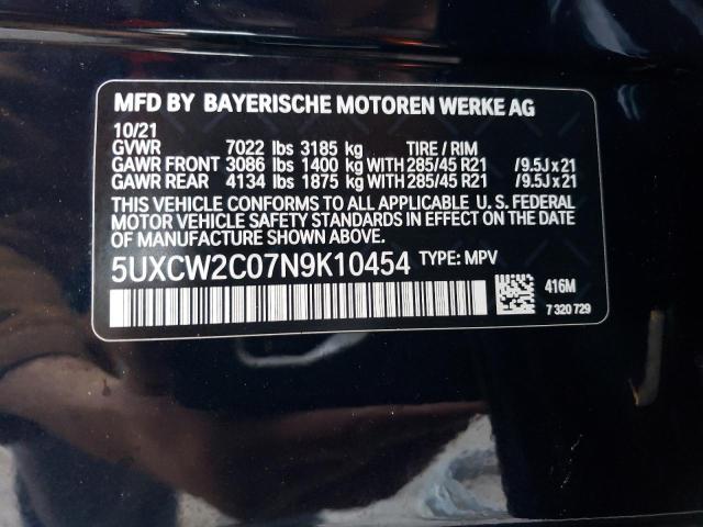 2022 BMW X7 xDrive40I VIN: 5UXCW2C07N9K10454 Lot: 37335124