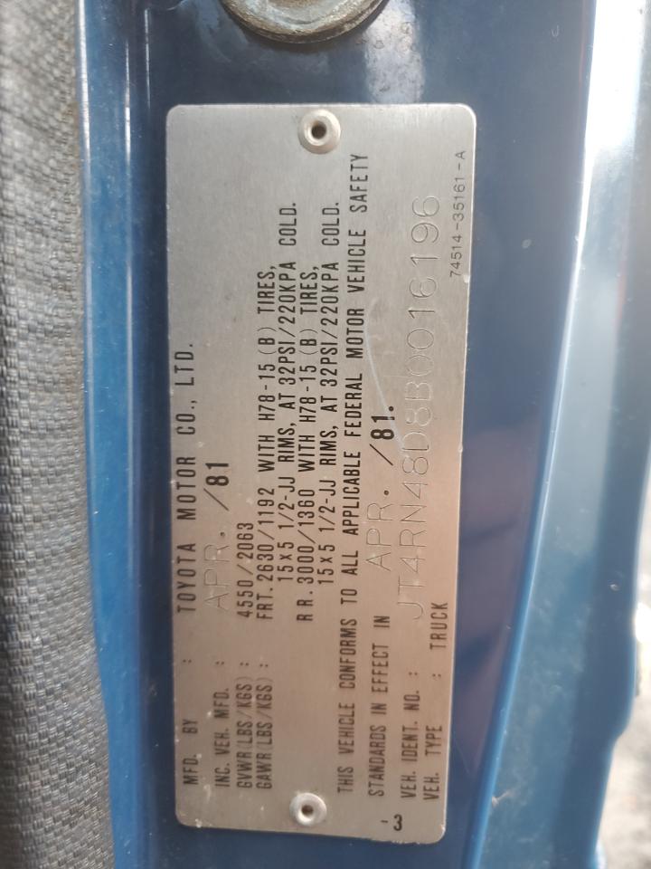 JT4RN48D8B0016196 1981 Toyota Pickup Rn48