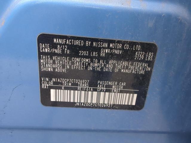 2012 Nissan Leaf Sv VIN: JN1AZ0CP7CT026927 Lot: 39612784