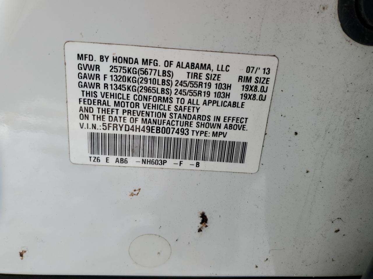 5fryd4h49eb007493 5FRYD4H49EB007493 2014 Acura Mdx Technology