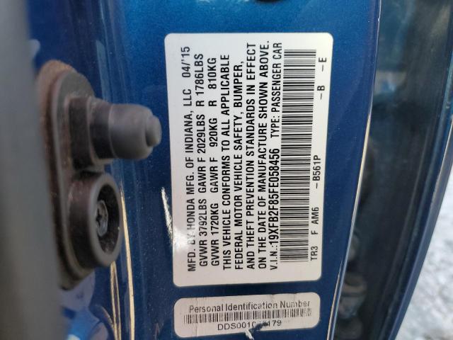19XFB2F85FE058456 | 2015 HONDA CIVIC EX