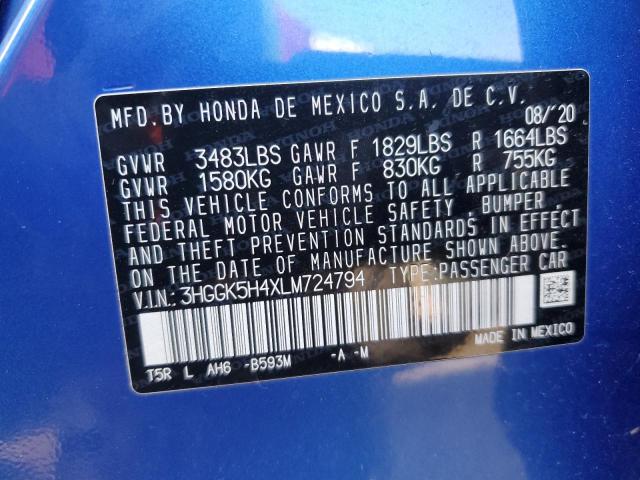 2020 HONDA FIT SW - 3HGGK5H4XLM724794