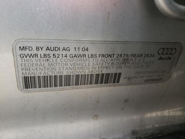 WAUDG74F75N071837 | 2005 Audi a6 3.2 quattro