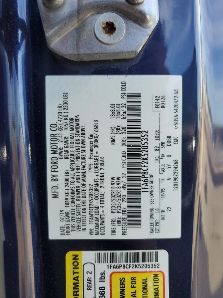 1FA6P8CF2K5205352 2019 Ford Mustang Gt