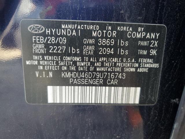 KMHDU46D79U716743 | 2009 Hyundai elantra gls