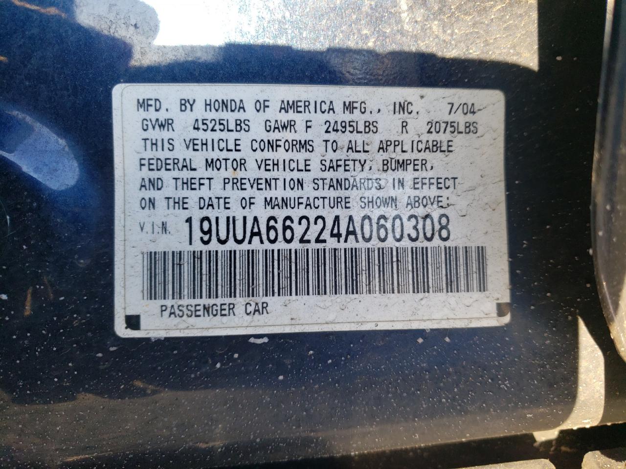 19UUA66224A060308 2004 Acura Tl