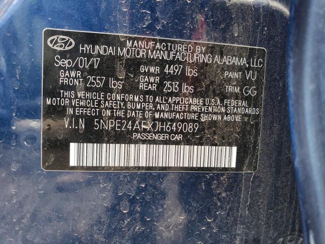 5NPE24AFXJH649089 | 2018 Hyundai sonata se