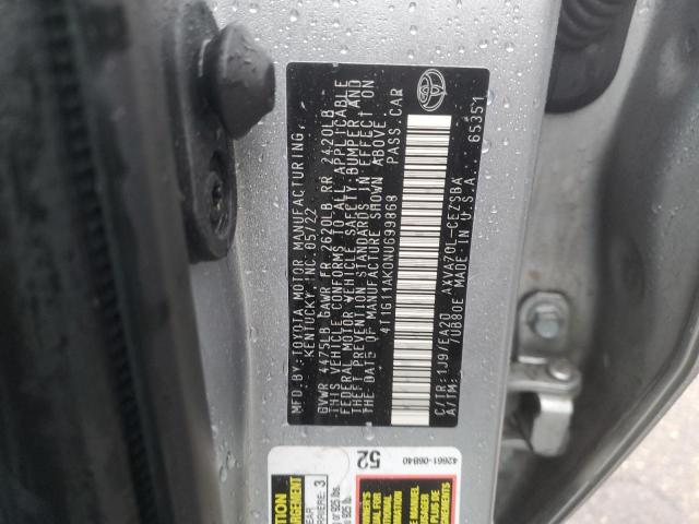 VIN 4T1G11AK0NU699868 2022 Toyota Camry, SE no.12