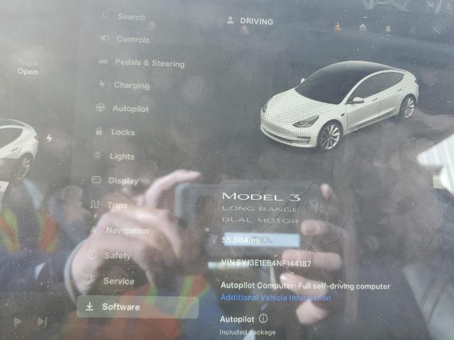 5YJ3E1EB4NF144187 | 2022 TESLA MODEL 3