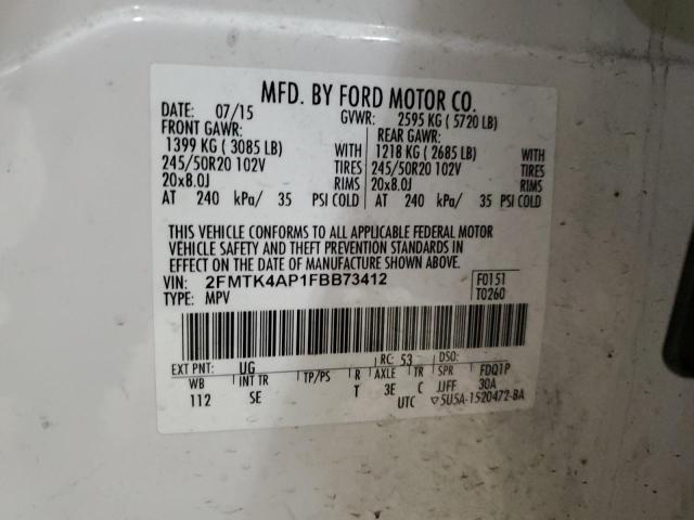 2FMTK4AP1FBB73412 2015 FORD EDGE, photo no. 12