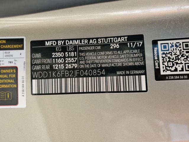 2018 MERCEDES-BENZ E 400 - WDD1K6FB2JF040854
