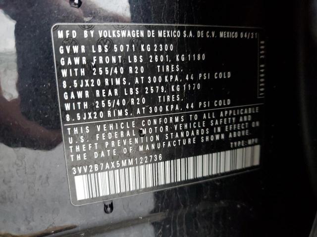 2021 VOLKSWAGEN TIGUAN SE - 3VV2B7AX5MM122736