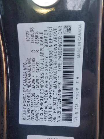 2022 HONDA CIVIC SPOR - 2HGFE2F54NH608117
