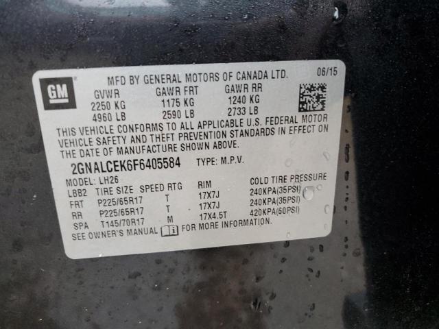 2GNALCEK6F6405584 | 2015 CHEVROLET EQUINOX LT