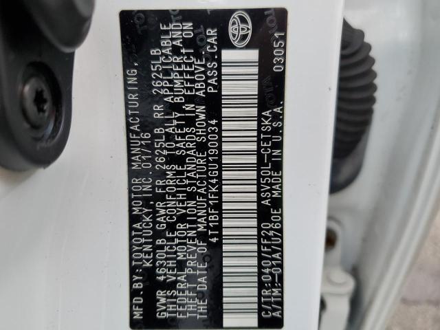 2016 TOYOTA CAMRY LE - 4T1BF1FK4GU190034