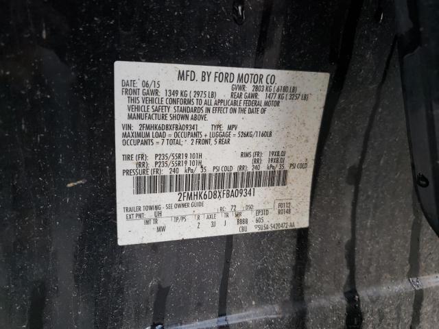 2FMHK6D8XFBA09341 | 2015 FORD FLEX LIMIT