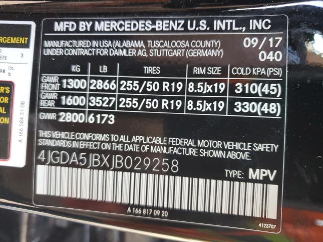 4JGDA5JBXJB029258 2018 MERCEDES-BENZ GLE-CLASS, photo no. 12