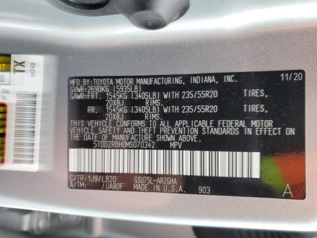 VIN 5TDDZRBH0MS070342 2021 Toyota Highlander, Limited no.14