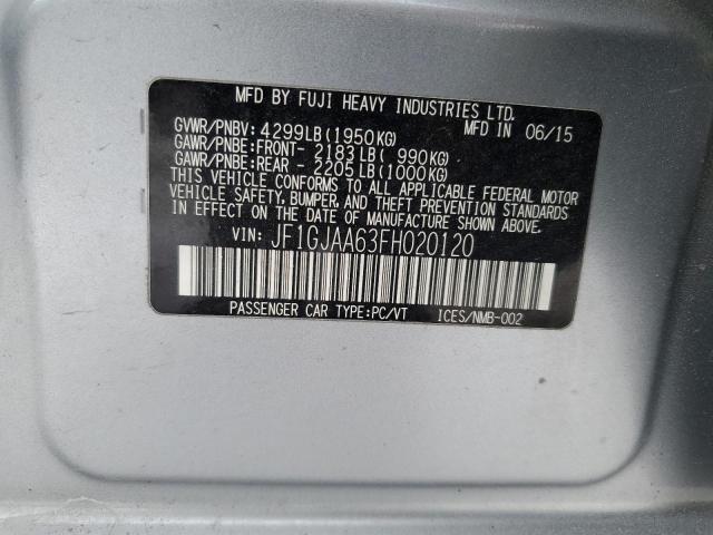 2015 SUBARU IMPREZA JF1GJAA63FH020120