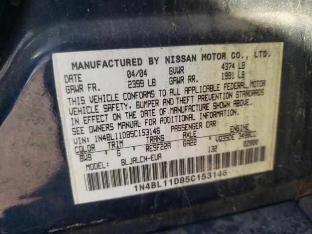 2005 Nissan Altima Se VIN: 1N4BL11D85C153146 Lot: 37842574