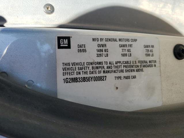 2006 Pontiac Solstice VIN: 1G2MB33B56Y000827 Lot: 40547864