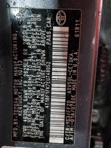 2014 Toyota Camry L VIN: 4T1BF1FK7EU748052 Lot: 38432554