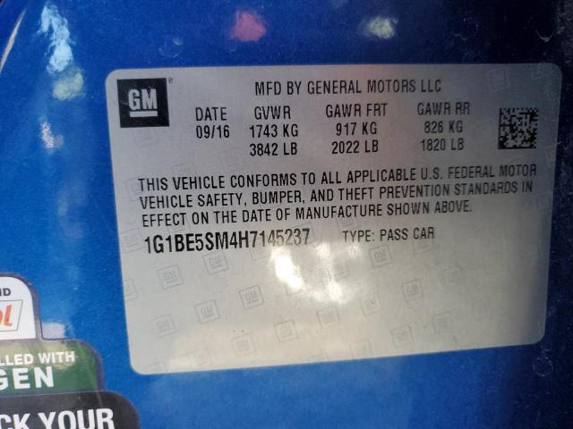 2017 CHEVROLET CRUZE LT - 1G1BE5SM4H7145237