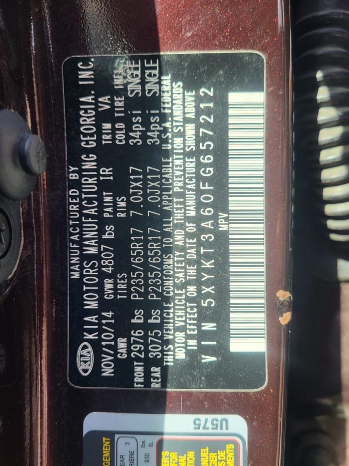 5XYKT3A60FG657212 2015 Kia Sorento Lx 5XYKT3A60FG657212 2015 Kia Sorento Lx
