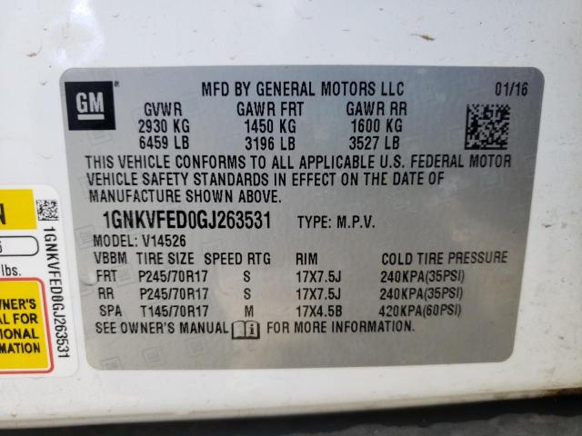 2016 CHEVROLET TRAVERSE L - 1GNKVFED0GJ263531