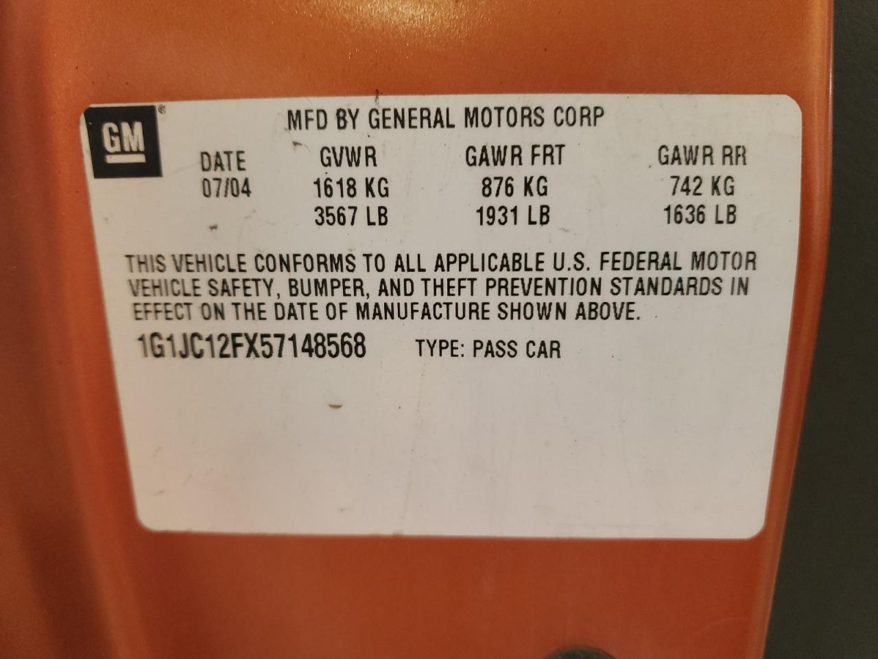 1G1JC12FX57148568 2005 Chevrolet Cavalier