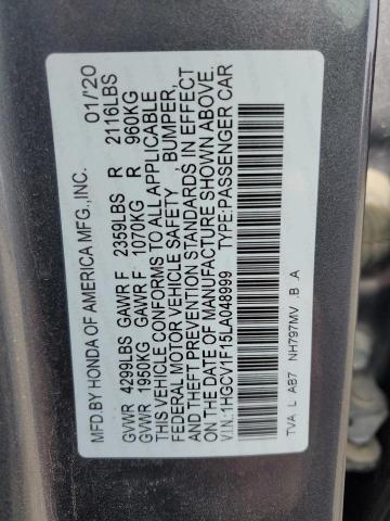 1HGCV1F15LA048999 | 2020 HONDA ACCORD LX