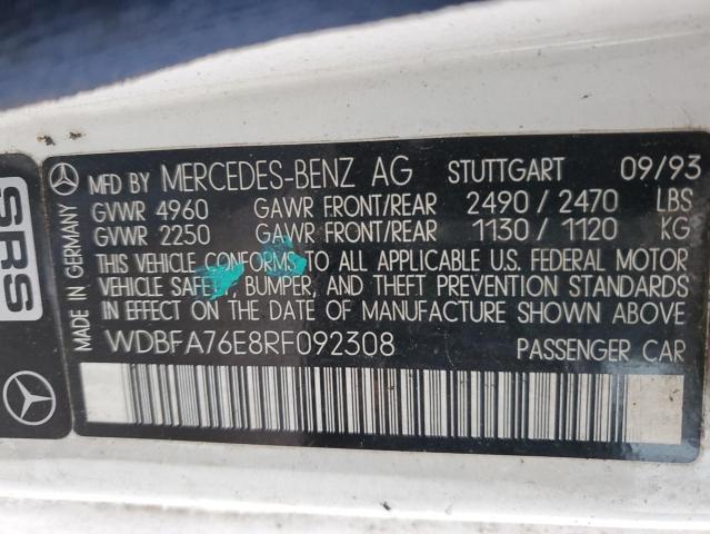 WDBFA76E8RF092308 1994 Mercedes-Benz Sl 600