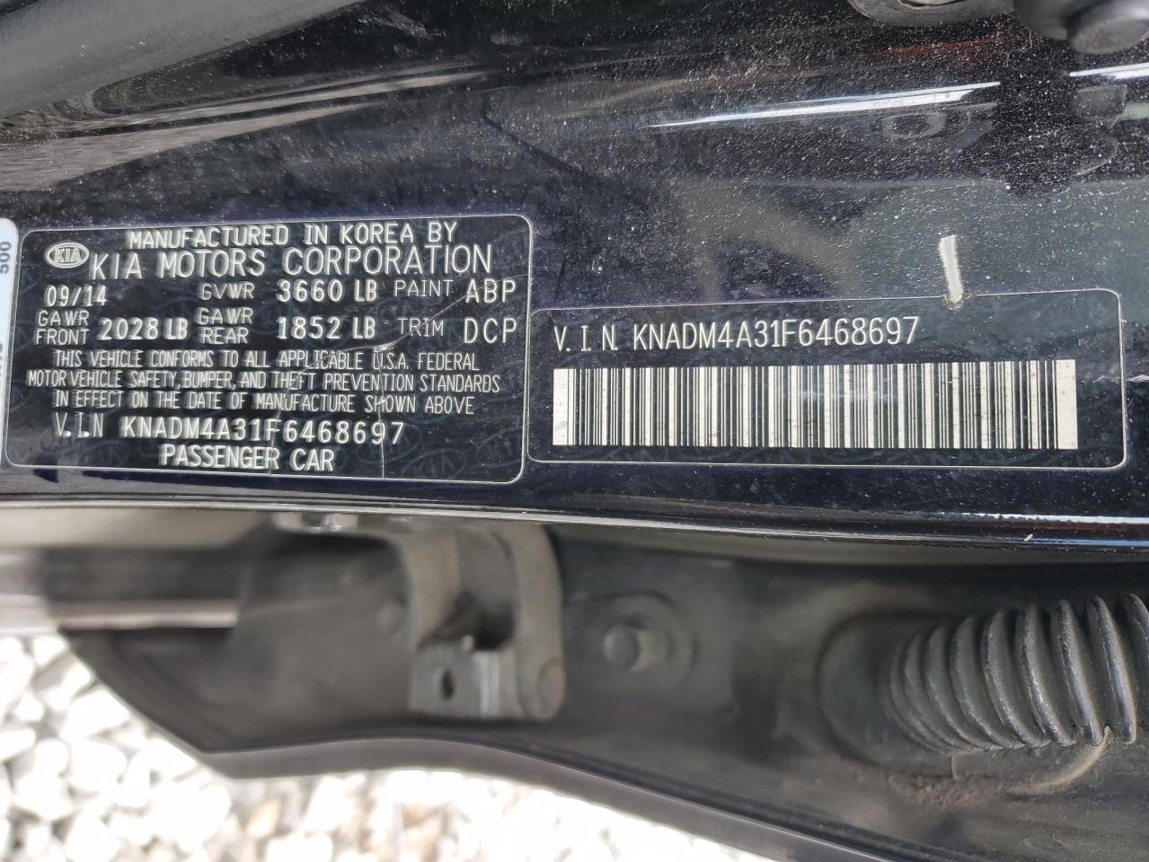 KNADM4A31F6468697 2015 Kia Rio Lx