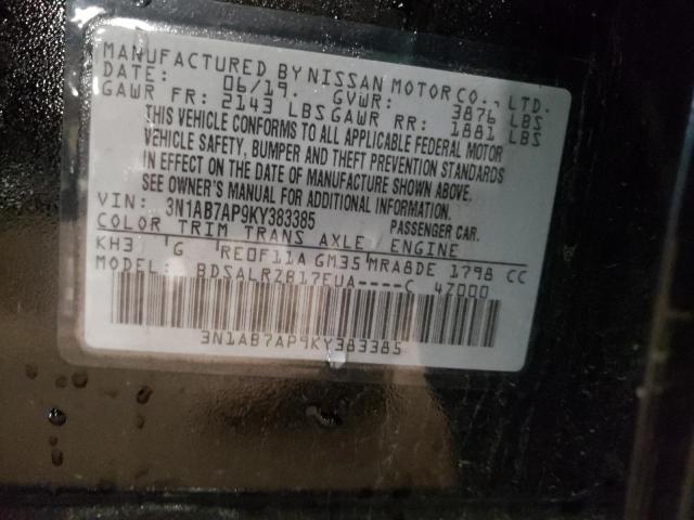 2019 NISSAN 2.5 3N1AB7AP9KY383385