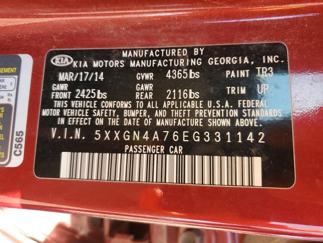 2014 Kia Optima Ex VIN: 5XXGN4A76EG331142 Lot: 40478564