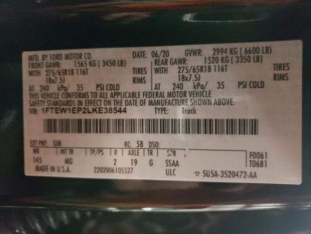 2020 FORD F150 SUPER - 1FTEW1EP2LKE38544