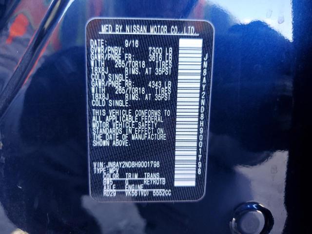 2017 NISSAN ARMADA SV JN8AY2ND8H9001798